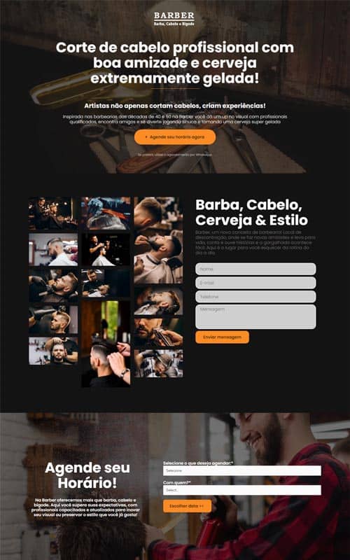 Modelo de site para barbearias ou barbeiros autônomos
