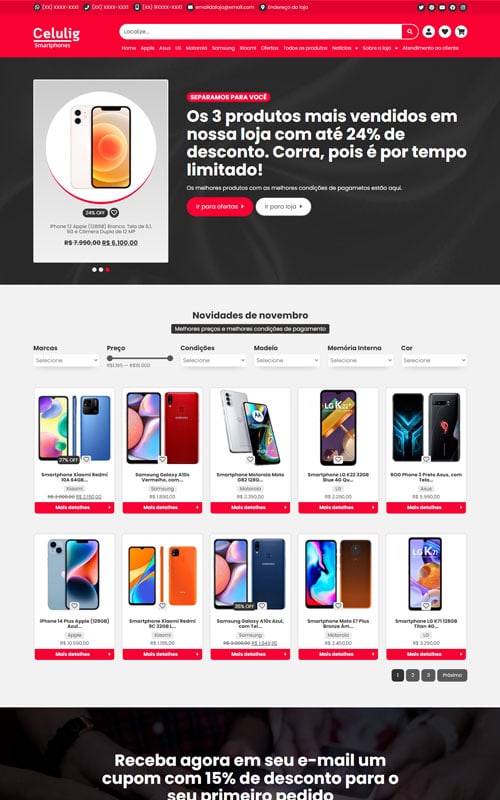 Página inicial do site