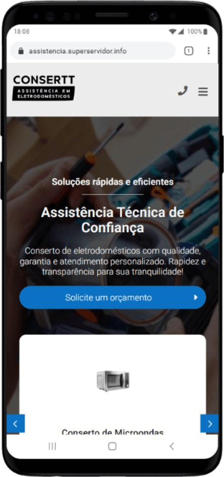 Site criado para empresa de assistência a eletrodomésticos